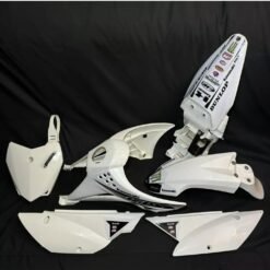 White Kawasaki Plastic Kit for Kawasaki: KLX110 (2010-2021), KLX110L KLX110R RL