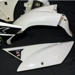 White Kawasaki Plastic Kit for Kawasaki: KLX110 (2010-2021), KLX110L KLX110R RL