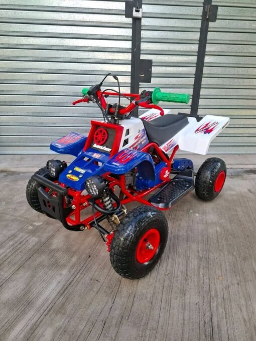 Mini Banshee ATV suspension system close-up