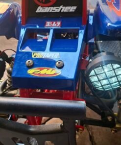 Mini Banshee ATV suspension system close-up